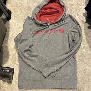 Carhartt Gray and Pink Women's Sweater